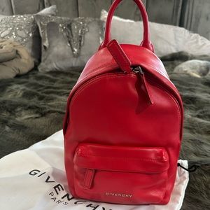 Red givenchy leather mini backpack